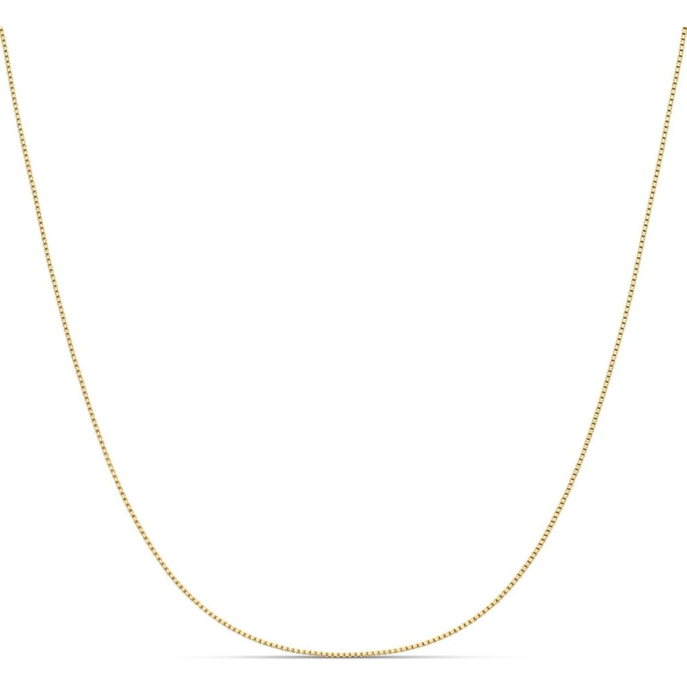 Sterling Yellow Gold or Silver Thin 0.8mm Box Chain Necklace